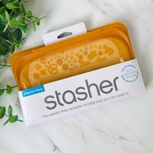 Stasher Silicone Reusable Storage Bag, Snack - Honey